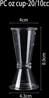 10/20Ml Of 20/40Ml Cocktail Schudden Maatbeker Keuken Bar Tool Schaal Cup Drank Alcohol maatbeker Keuken Gadget