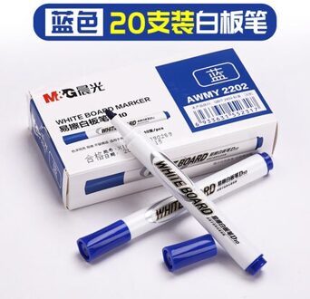 10/20Pcs M & G AWMY2201 Whiteboard Pen Zwart Uitwisbare Niet Giftig Kleur Whiteboard Pen 20stk blauw