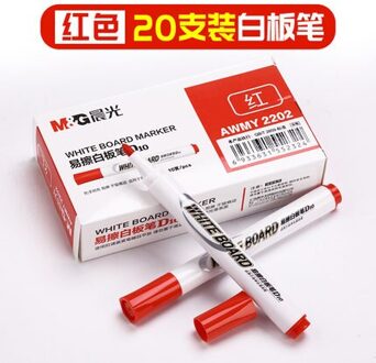 10/20Pcs M & G AWMY2201 Whiteboard Pen Zwart Uitwisbare Niet Giftig Kleur Whiteboard Pen 20stk rood