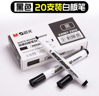10/20Pcs M & G AWMY2201 Whiteboard Pen Zwart Uitwisbare Niet Giftig Kleur Whiteboard Pen 20stk zwart