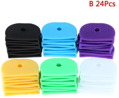 10/24/32Pcs Multi Kleur Sleutel Covers Hollow Rubber Soft Key Sloten Sleutels Cap Topper Sleutelhanger Key case Gemakkelijke Identificatie Van Deur Sleutel 24stk