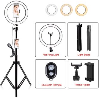 10 "26Cm Rgb Selfie Ring Lamp 26 Rgb Kleuren Licht Voor Mobiele Make Ring Licht Led Ring Licht met Stand Als Tafel Vloerlamp 26F-165