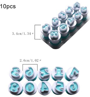 10/26Pcs Aantal Letters Cakevorm Fondant Suiker Ambachtelijke Cookies Plunger Decorating Gereedschap TRYC889 licht grijs