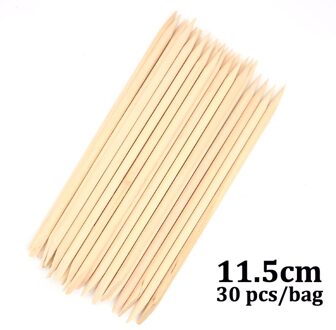 10/30/50 Stuks Nail Art Orange Wood Sticks Voor Cuticle Pusher Double End Cuticle Remover Gereedschap Nagels manicure Pedicure Care Set 30stk-11.5cm