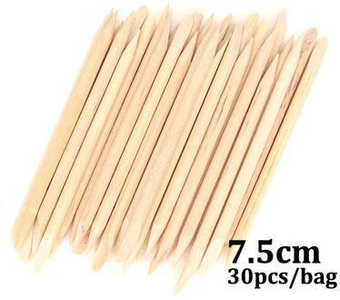 10/30/50 Stuks Nail Art Orange Wood Sticks Voor Cuticle Pusher Double End Cuticle Remover Gereedschap Nagels manicure Pedicure Care Set 30stk-7.5cm