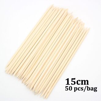 10/30/50 Stuks Nail Art Orange Wood Sticks Voor Cuticle Pusher Double End Cuticle Remover Gereedschap Nagels manicure Pedicure Care Set 50stk-15cm