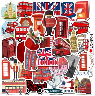 10/30/50Pcs Classic Rode Bus Telefooncel, Londen, Engeland, rode Laptop Koffer Telefoon Sticker Decoratie Jongen Speelgoed 10stk