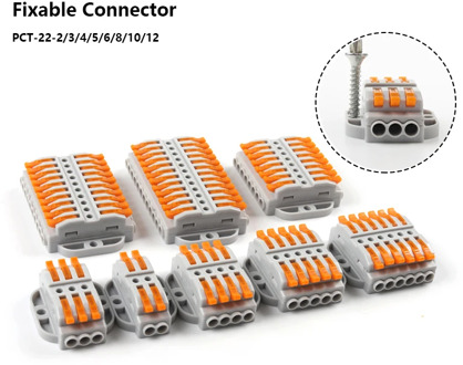 10/30/50PCS Quick Docking Cable Wire Connectors 2-12 pin screw fixing push-in Universal compact Electrical Wiring Terminal Block