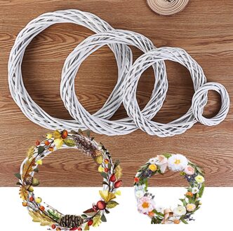 10-30Cm Kerst Rotan Ring Krans Rieten Witte Krans Krans Rieten Ornamenten Bruiloft Kransen Krans Opknoping Party Decor 20cm