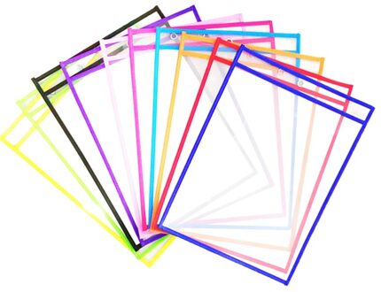 10/30Pcs Herbruikbare Droog Uitwisbare Zakken Clear Schrijven En Veeg Tekentafel Droge Borstel Tas Bestand Zak Voor onderwijs Kids Pastels G2 10stk