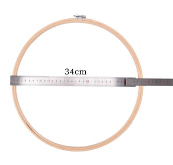 10-40 Cm Houten Frame Hoepel Cirkel Borduurwerk Ronde Machine Bamboe Voor Kruissteek Hand Diy Huishoudelijke Craft Naaien needwork Tool 34cm