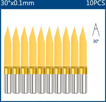 10/40Pcs End Mill Graveren Bits Set 3.175Mm Shank Cnc Frezen Radiusfrees Pcb frees Carbide Frezen 10stk 30Dx0.1