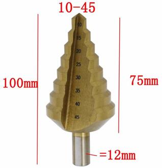 10-45 Hss 4241 Titanium Coated Stap Boor Boren Power Tools Voor Metalen Hoge Snelheid Staal Hout Gat cutter Kegel Boor