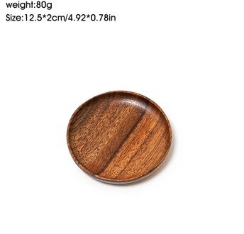 10.5-24 Cm Acacia Hout Diner Platen Onbreekbaar Ronde Houten Platen Voor Fruit Gerechten Snacks Dessert Dienblad Servies 12.5cm