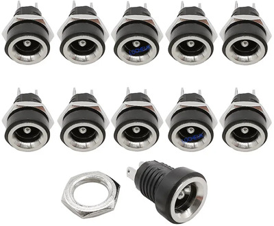 10/5/2Pcs 5.5 x 2.1mm DC Power Jack Supply Socket Female Panel Mount Connector Plug Adapter 2 Terminal Type 5.5*2.1 DC Connector