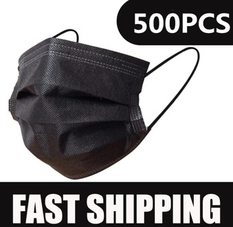 10/50/100/200/500Pcs Black Medical Mask Surgical Masks Non-woven 3-Ply Mouth Mask Disposable Cotton Mouth Face Masks