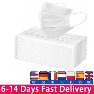 10/50/100/200pcs White Disposable Face Mask 3 Layer Non-woven Mouth Mask Safety Breathable Protective Anti Pollution Dust Masks