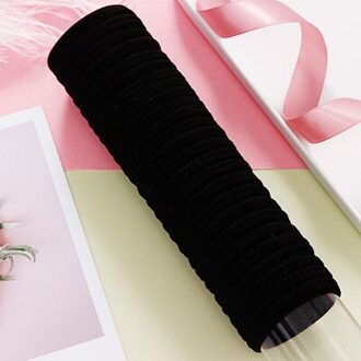 10/50/100 Stks/set Vrouwen Meisjes 4Cm Kleurrijke Nylon Elastische Haarbanden Paardenstaart Houder Elastiekjes Chouchou haar Accessoires 100stk zwart