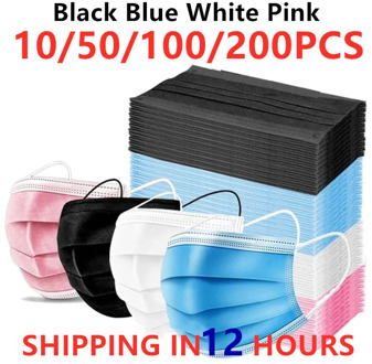 10/50/100Pcs 3 Layer Disposable Mask Non-woven Mascarillas Dust Face Mask Disposable Mouth Mask Dust Filter Safety mascaras