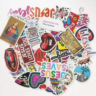 10/50Pcs Jesus Christian Stickers Laptop Waterproof Sticker Pack Wisdom Words Decal for Water Bottle Car Luggage Fridge Bike