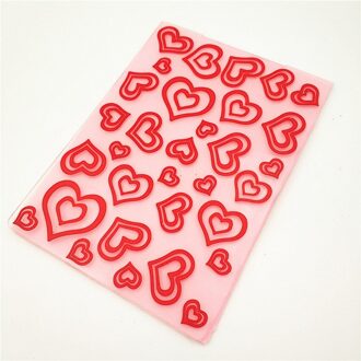 10.5X14.5Cm Roze Harten Embossing Mappen Plastic Bump Scrapbooking Diy Template Fondant Inspringen Cake Fotoalbum Kaart Maken