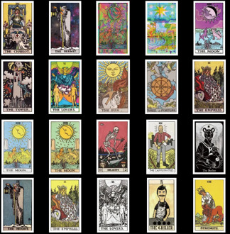 10/60Pcs/Pack Tarot Card Graffiti Stickers Divination Stickers For Luggage Laptop Refrigerator Motorcycle Skateboard Pegatinas