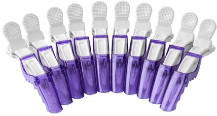 10/6Pcs Kappers Klemmen Klauw Clip Plastic Krokodil Barrette Holding Haar Sectie Clip Grip Tool Salon Hair Styling tool 10stk paars