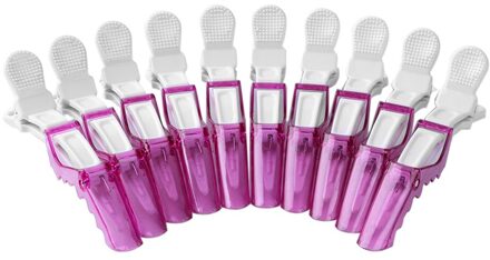 10/6Pcs Kappers Klemmen Klauw Clip Plastic Krokodil Barrette Holding Haar Sectie Clip Grip Tool Salon Hair Styling tool 10stk roze