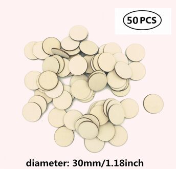 10-80 Mm Hout Schijven Ambachten Log Plakjes Discs Uitsparing Cirkel Ronde Grote Voor Verf Bruiloft Diy Decoratie 50stk 30mm 1.18duim