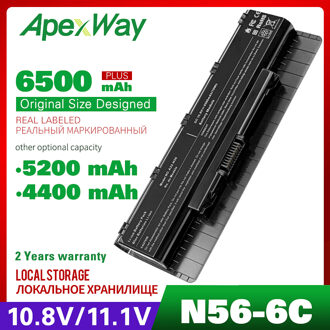 10.8V Laptop Batterij Voor Asus N56VZ N56VJ N56V N56D N56 N46 N46V N76 N76V B53A B53V F55 F45A F45U serie A31-N56 A32-N56 A33-N56 6500 mah