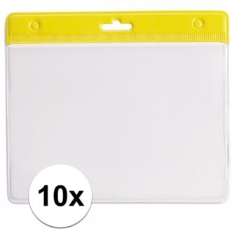 10 badgehouders geel 11,5 x 9,5 cm - Action products