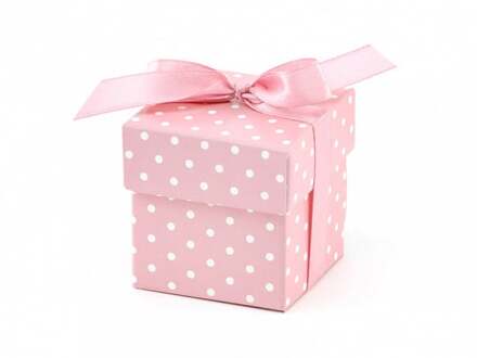 10 Bedankdoosje Polka Dot Roze