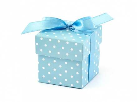 10 Bedankdoosjes Polka Dot Blauw