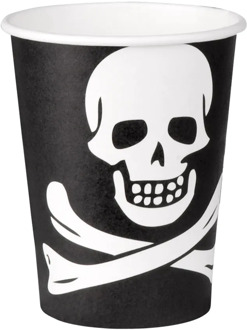 10 bekertjes Piraten Classic Zwart