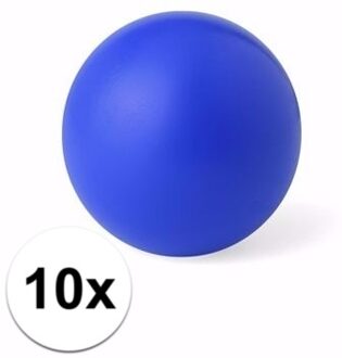 10 blauwe anti stressballetjes 6 cm