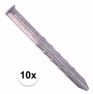 10 brede storm tentharingen 50 cm - Tentharingen Zilverkleurig