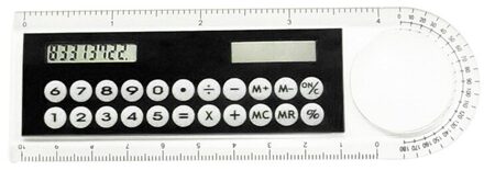 10 Cm Heerser Rekenmachine Solar Card Mini Berekening Student Rekenkundige Multifunctionele Rekenmachine Computer-1pcs zwart