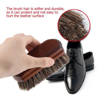 10 cm Paardenhaar Schoen Shine Borstels met Paard Haar Haren voor Laarzen Schoenen Lederen Care Cleaning Brush Voor Suède Laars 10115C