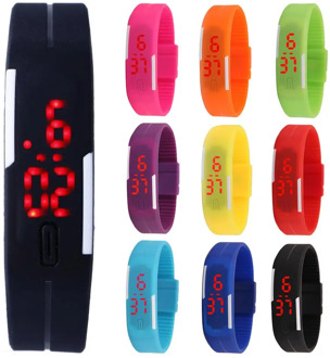 10 Colors Thin Strap Electronic LED Time Date Display Children Boy's Girl's Sports Digital Wrist Watch Clock Xmas Gift for Kids