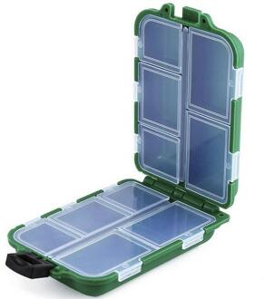 10 Compartiment Opslag Vissen Doos Plastic Visaas Lepel Haak Aas Doos Gadget Doos Rechthoekige Vis Haak Doos groen