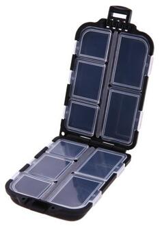 10 Compartiment Opslag Vissen Doos Plastic Visaas Lepel Haak Aas Doos Gadget Doos Rechthoekige Vis Haak Doos zwart