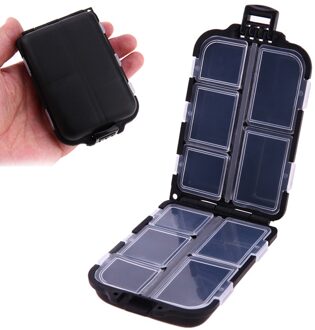 10 Compartiment Vissen Lepel Haak Aas Opbergdoos Met Transparante Covers XVM3 zwart