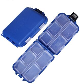 10 Compartimenten Mini Opbergdoos Visgerei Box Visaas Lepel Haak Aas Doos Gadget Doos Pesca Vissen Accessoires Blauw