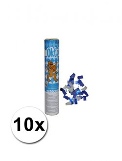 10 confetti kanonnen in de kleur blauw/wit - Confetti Multikleur