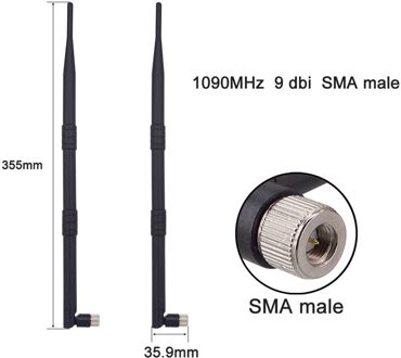 10 Dbi 1090 Mhz Antenne ADS-B/Tcas/Ssr Sma Male Adapter Connector Signaal Booster 375 Mm