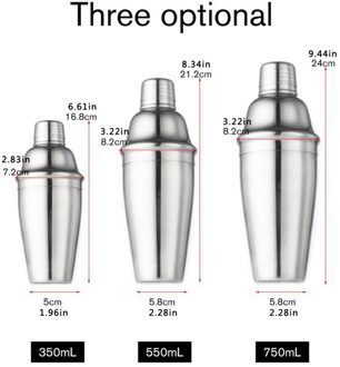 10 Delige Set 550Ml Roestvrij Staal Cocktail Set Bar Bartending Tool Bar Set Shaker Set Met Houten Rek