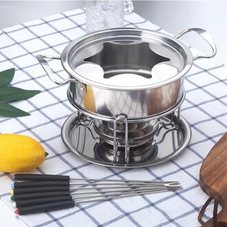 10-Delige Set Rvs Ijs Chocolade Pot Smelten Pot Kaas Fondue Set Keuken Pastry Bakken Tools