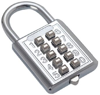 10 Digit Push Button Combinatie Hangslot 5 Digit Vergrendeling Zinklegering Anti-Diefstal Digit Push Sluizen 4 kleuren wit