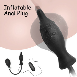 10-frequency Silicone Expand Inflatable Anal Plug Vibrator Body-Safe Medical Grade Waterproof Butt Sex Toy for Male and Female