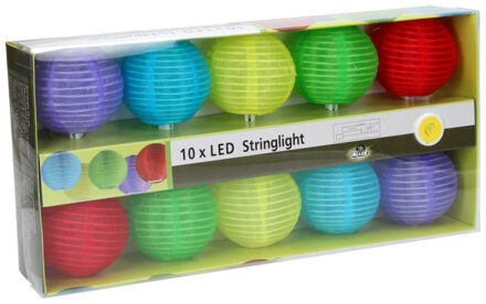 10 Gekleurde lampionnen - LED - op batterij